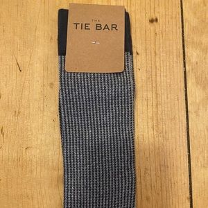 Tie Bar Charcoal Micro Houndstooth Dress Socks